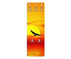 Apalis 78837 Wandgarderobe Fabulous Sunset | Design Garderobe Garderobenpaneel Kleiderhaken Flurgarderobe Hakenleiste Holz Standgarderobe Hängegarderobe | 139x46cm