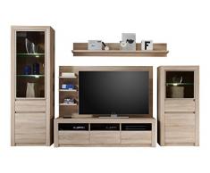 trendteam SV98345 Wohnwand Kombination Eiche Sonoma Hell Nachbildung, BxHxT 312 x 200 x 51 cm