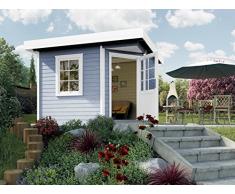 Weka Gartenhaus, Designhaus 213 Größe 2, 5-Eck, 28 mm, ET, F, grau, 338x338x237 cm, 213.3030.45000