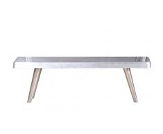 Sit Möbel 2024-21 Bank Downtown, 140 x 40 x 45 cm, mit Alu beschlagen, silber