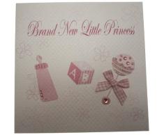 WHITE COTTON CARDS Glückwunschkarte Marke New Little Princess, handgefertigt, Rosa Rassel