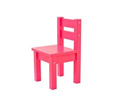 Hoppekids Kinderstuhl MADS, teilmassiv sehr stabil, viele Farben, Holz, rosa, 28 x 28 x 50 cm