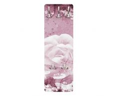 Apalis 78482 Wandgarderobe Antique Pink | Design Garderobe Garderobenpaneel Kleiderhaken Flurgarderobe Hakenleiste Holz Standgarderobe Hängegarderobe | 139x46cm