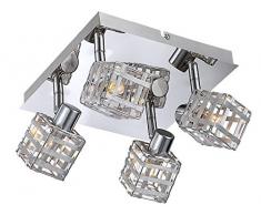 Elegante Deckenleuchte chrom Aluminiumgeflecht WÃ¼rfel 60x60 mm - Globo THUNDER 56691-4