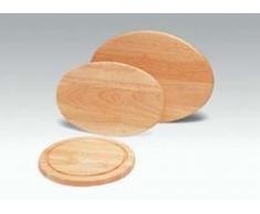 Continenta ovales Schneidebrett aus Gummibaumholz, Tranchierbrett, Küchenbrett, Größe: 30 x 20 x 1,2 cm