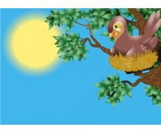 Indigos 4051719777369 Wandtattoo MF505 Ansicht Mutter Vogel in Vollmond 40 x 28 cm