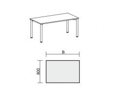 Gera MÃ¶bel 4 FuÃ Flex Schreibtisch, Holzdekor, Ahorn/Anthrazit, 80 x 80 x 72 cm