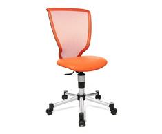 Topstar 71487S14 Titan Junior, Schreibtischstuhl, Kinderdrehstuhl, Jugenddrehstuhl, Netzrückenlehne und Bezugsstoff orange, 40 x 44 x 98 cm