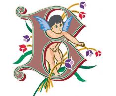 Indigos 4051719702729 Wandtattoo MF044 B wundervolles Ornament Engel Tribal Buchstabe 80 x 75 cm