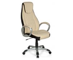 hjh OFFICE 621750 Chefsessel Bürostuhl COMFORT 100 Kunstleder creme, bequem gepolstert, hohe Rückenlehne, feste Armlehne, Drehstuhl, Racer, Racing Stuhl, Chefsessel ergonomisch