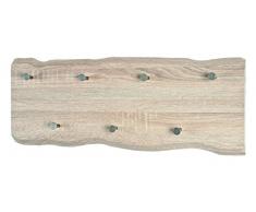 Haku-Möbel Wandgarderobe, 6 x 65 x H: 26 cm, Edelstahloptik-eiche hell