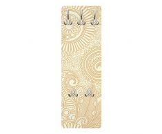 Apalis 78978 Wandgarderobe Goldwiese | Design Garderobe Garderobenpaneel Kleiderhaken Flurgarderobe Hakenleiste Holz Standgarderobe Hängegarderobe | 139x46cm