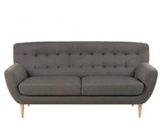 AC Design Furniture 60498 Sofa Jimmy 3-Sitzer, circa 185 x 87 x 84 cm, Stoff grau