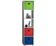 VCM 911512 Badregal Benos-5 Badschrank, Badmöbel, Midi, Hoch, 160 x 31 x 30 cm