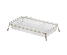 InterDesign 65285EU York Lyra Unterteilte Ablage für den Waschtisch, satiniert / durchsichtig