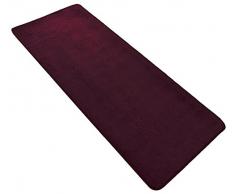 Hanse Home 102368 unifarben Teppich Läufer Brücke Bettumrandung Stufenmatten Treppenschoner, brombeer violett, 67 x 120 cm