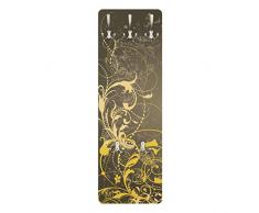 Apalis 79457 Wandgarderobe Schnörkel in Gold | Design Garderobe Garderobenpaneel Kleiderhaken Flurgarderobe Hakenleiste Holz Standgarderobe Hängegarderobe | 139x46cm