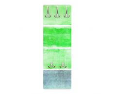 Apalis 78694 Wandgarderobe Colour Harmony Green | Design Garderobe Garderobenpaneel Kleiderhaken Flurgarderobe Hakenleiste Holz Standgarderobe Hängegarderobe | 139x46cm