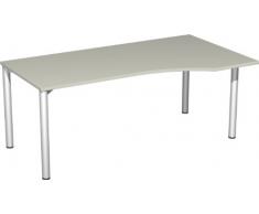 Gera MÃ¶bel 4 FuÃ Flex Schreibtisch, Holzdekor, Lichtgrau/Silber, 180 x 100 x 72 cm