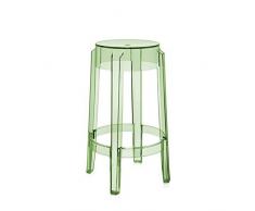 Kartell Charles Ghost Barhocker, Plastik, grün, 29 x 65 x 42,5 cm,2 Stück