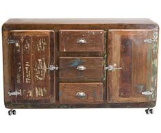 SIT-Möbel Fridge 2603-98 Sideboard, recyceltes Altholz, bunt lackiert