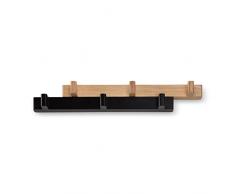Umbra 318210-045 Hooks Switch Wandhaken, Aufhänger, Kleiderhaken, Kleideraufhänger, Garderobenhaken, 3 - 6 Haken, Bewegliche Garderobe, Holz, schwarz / natur