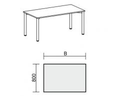 Gera MÃ¶bel 4 FuÃ Flex Schreibtisch, Holzdekor, Lichtgrau/Anthrazit, 120 x 80 x 72 cm