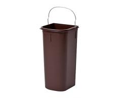 Hailo 1082409 Inneneimer mit Henkel verchromt Abfallsammler, Plastik, braun, 8 L, Kunststoff, 17 x 18,5 x 36, 5 cm