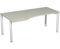 Gera MÃ¶bel 4 FuÃ Flex Schreibtisch, Holzdekor, Lichtgrau/Silber, 180 x 100 x 72 cm