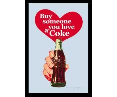 empireposter - Coca Cola - Heart - GröÃe (cm), ca. 20x30 - Bedruckter Spiegel, NEU - Beschreibung: - Bedruckter Wandspiegel mit schwarzem Kunststoffrahmen in Holzoptik -