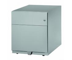 Bisley Rollcontainer Note mit Griffleiste, 1 Universalschublade, 1 HR-Schublade, Metall, 355 Silber, 56.5 x 42 x 49.5 cm