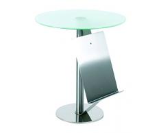 Ebinger Couch- und Beistelltisch mit Zeitungsablage in Edelstahl à 495 mm Satinierter ESG-Sicherheitsglasplatte Tischhöhe 550 mm P734.35.61