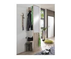 HAKU Möbel 42083 Wandgarderobe 35 x 39 x 190 cm, eiche / chrom