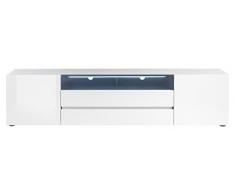 Robas Lund Lowboard, Fernsehtisch, TV-Schrank, Vicenza II, Hochglanz/weiÃ, beleuchtbar, 203 x 43 x 49 cm, 48842WH9