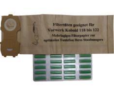 Mister vac A928 20 Staubsaugerbeutel geeignet Vorwerk Kobold 118/119 / 120 und 20 Duftstäbchen, grün