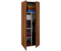VCM Schrank Universal Staubsauger Besenschrank Mehrzweckschrank Putzschrank Holz kern-nussbaum 178 x 70 x 40 cm Vandol