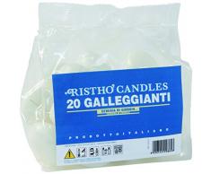 Cereria di Giorgio Risthò Schwimmkerzen, Wachs, Blau, 4,5 x 4,5 x 2,5 cm, 20 Stück