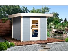 Weka Gartenhaus, Designhaus 172 Größe 1, 28 mm, ET, grau, 275x314x226 cm, 172.2424.45000