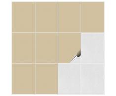 FoLIESEN Fliesenaufkleber fÃ¼r Bad und KÃ¼che - 15x20 cm - beige glÃ¤nzend - 15 Fliesensticker fÃ¼r Wandfliesen