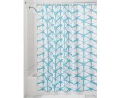 InterDesign Diamond Batik Duschvorhang | kunstvoller Vorhang für Badewanne und Dusche in 183,0 cm x 183,0 cm | Duschvorhang aus Stoff mit Batik-Muster | Polyester türkis
