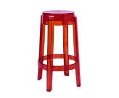 Kartell Charles Ghost Barhocker, Plastik, orange, 29 x 65 x 42,5 cm,2 Stück