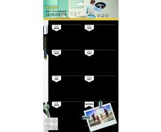 Securit Silhouette Wochenplaner Kreidetafel, schwarz