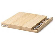 Continenta KÃ¤se Schneidebrett inkl. KÃ¤semesser, KÃ¤sebrett aus Gummibaumholz, GrÃ¶Ãe: 25 x 25 x 2,5 cm