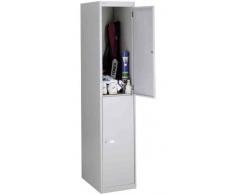 Bisley Garderobenschrank Office, 1 Abteil, 2 FÃ¤cher, T 305 mm, Metall, 355 Silber, 30.5 x 30.5 x 180.2 cm
