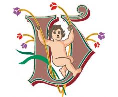 Indigos 4051719703948 Wandtattoo MF064 V wundervolles Ornament Engel Tribal Buchstabe 60 x 58 cm