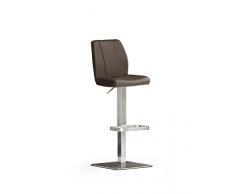Robas Lund Stuhl, Barstuhl, Barhocker, Na.omi, 180 Grad drehbar, Edelstahl/braun, 51 x 42 x 112 cm, NAEE10BX