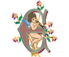 Indigos 4051719702910 Wandtattoo MF047 E wundervolles Ornament Engel Tribal Buchstabe 80 x 64 cm