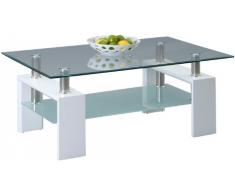 HomeTrends4You 202326 Couchtisch, 110 x 45 x 70 cm, weià matt glas