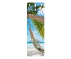 Apalis 79397 Wandgarderobe Relaxing Day | Design Garderobe Garderobenpaneel Kleiderhaken Flurgarderobe Hakenleiste Holz Standgarderobe Hängegarderobe | 139x46cm