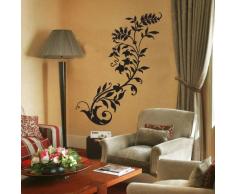 INDIGOS WG30300-86 Wandtattoo w300 Blume Ranke Pflanze Wandaufkleber 120 x 46 cm, blau